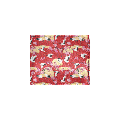Crane Pattern Print Design 04 Men's ID Card Wallet