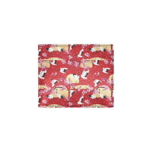 Crane Pattern Print Design 04 Men's ID Card Wallet