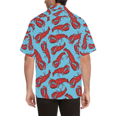 Lobster Red Pattern Print Design 03 Men's Hawaiian Shirt