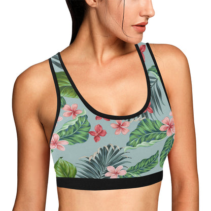 Plumeria Pattern Print Design PM027 Sports Bra