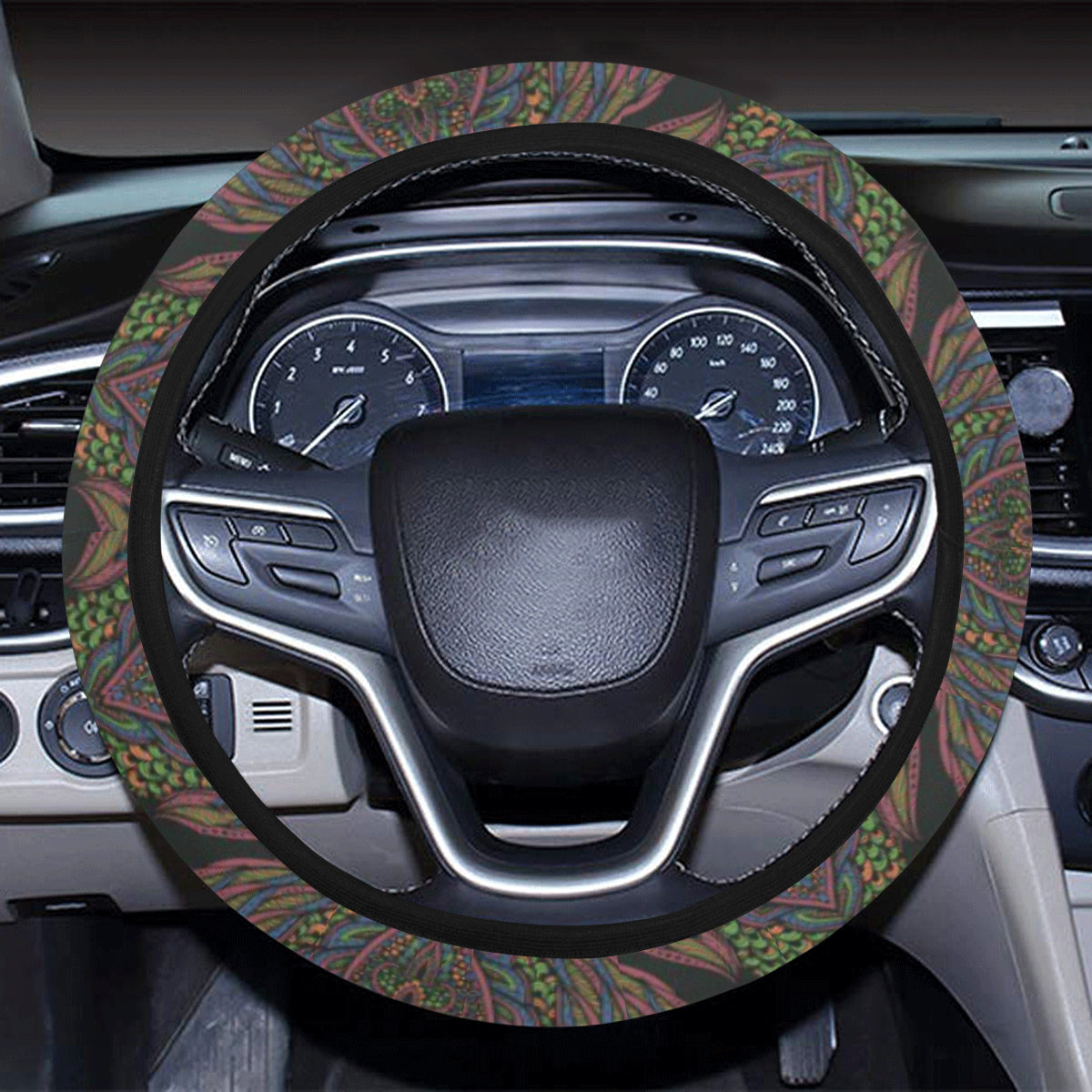 Owl Pattern Print Design A05 Steering Wheel Cover with Elastic Edge