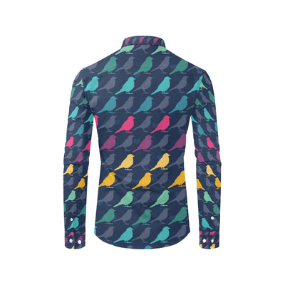 Birds Pattern Print Design 01 Men's Long Sleeve Shirt