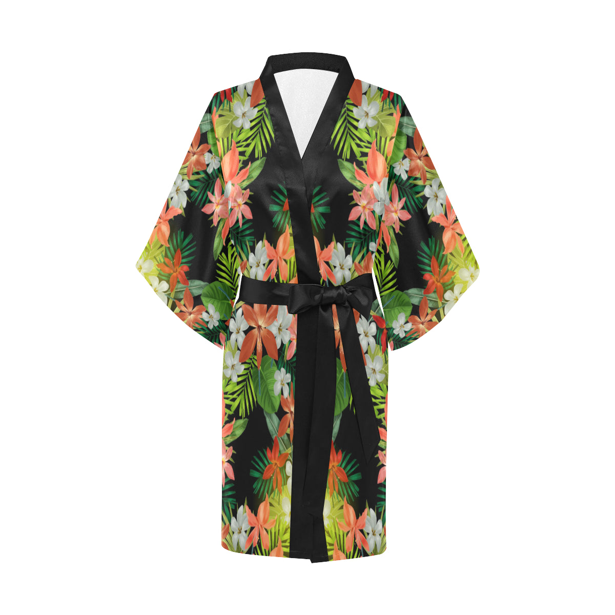 Amaryllis Pattern Print Design AL07 Women's Short Kimono