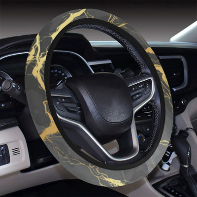 Marble Pattern Print Design 02 Steering Wheel Cover with Elastic Edge