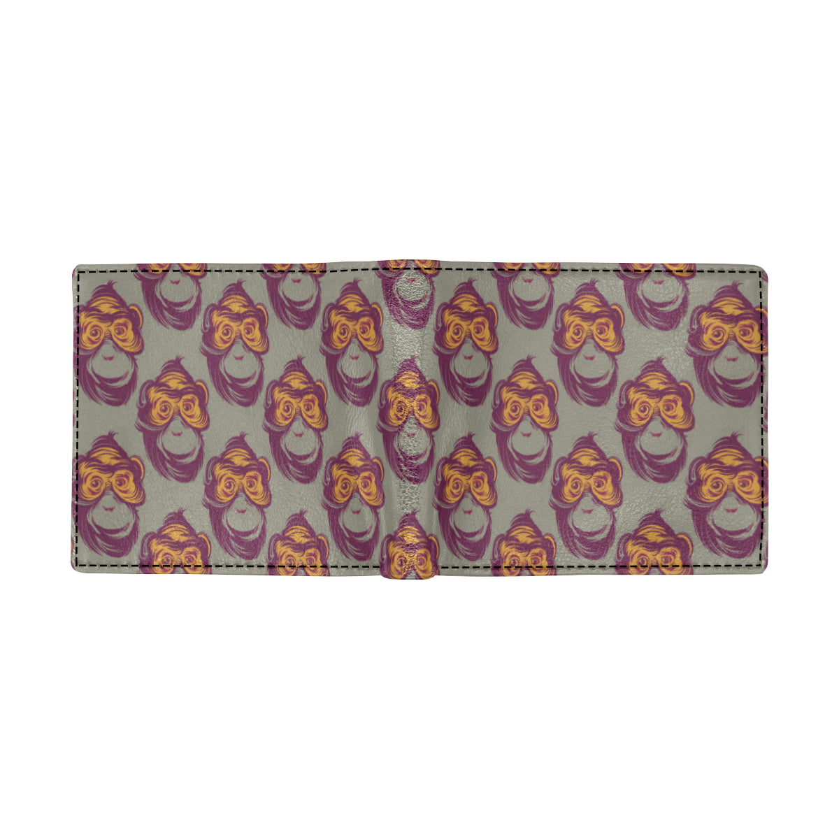 Chimpanzee Pattern Print Design 02 Men's ID Card Wallet