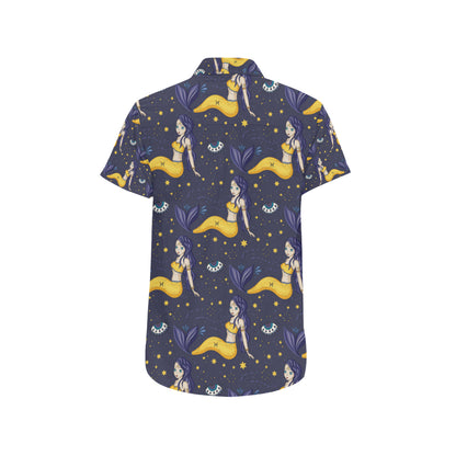 Pisces Pattern Print Design A04 Men's Short Sleeve Button Up Shirt