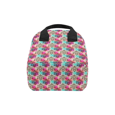 lotus Boho Pattern Print Design LO02 Insulated Lunch Bag