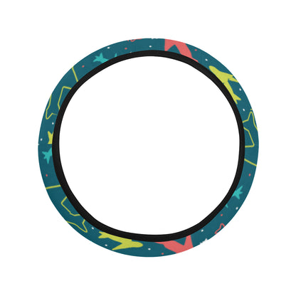 Airplane Pattern Print Design 05 Steering Wheel Cover with Elastic Edge