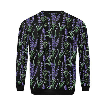 Lavender Pattern Print Design LV01 Men Long Sleeve Sweatshirt
