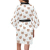 Bear Pattern Print Design BE02 Women's Short Kimono