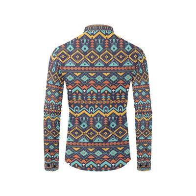 Aztec Style Print Pattern Men's Long Sleeve Shirt