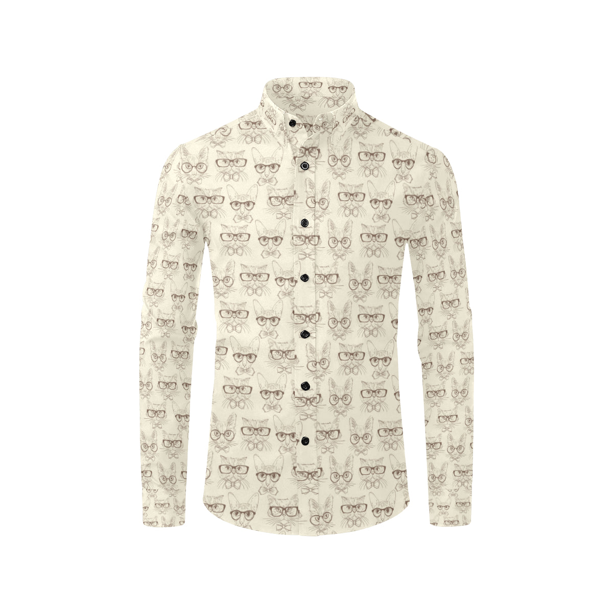 Cat Pattern Print Design 02 Men's Long Sleeve Shirt