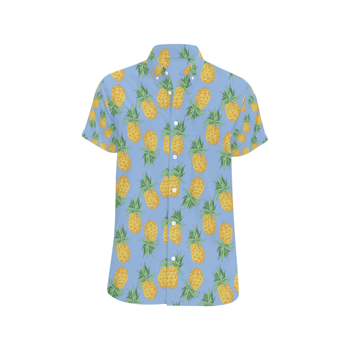 Pineapple Pattern Print Design A04 Men's Short Sleeve Button Up Shirt