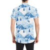 Mountain Pattern Print Design 03 Men's Short Sleeve Button Up Shirt