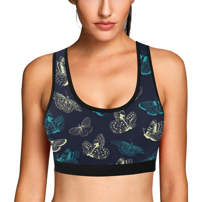 Monarch Butterfly Pattern Print Design 01 Sports Bra