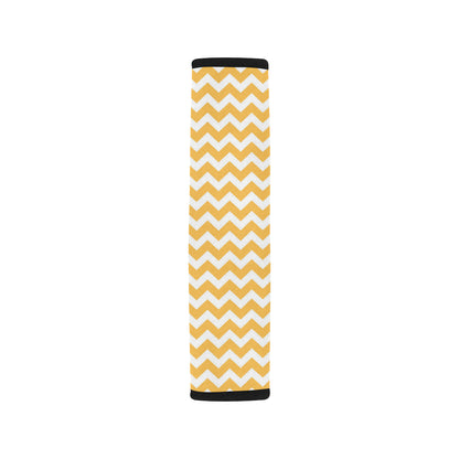 Chevron Orange Pattern Print Design 01 Car Seat Belt Cover