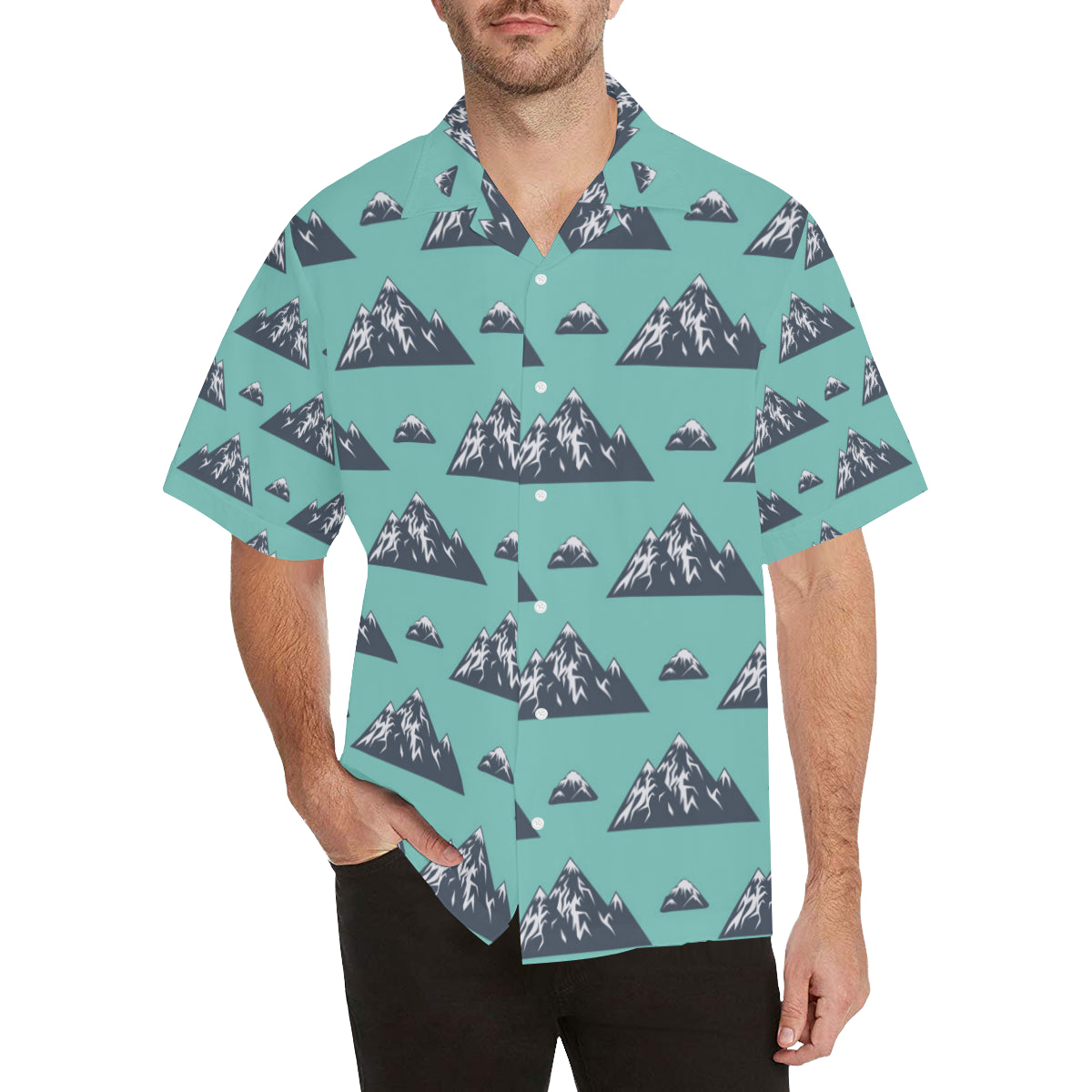 Mountain Pattern Print Design 01 Men's Hawaiian Shirt