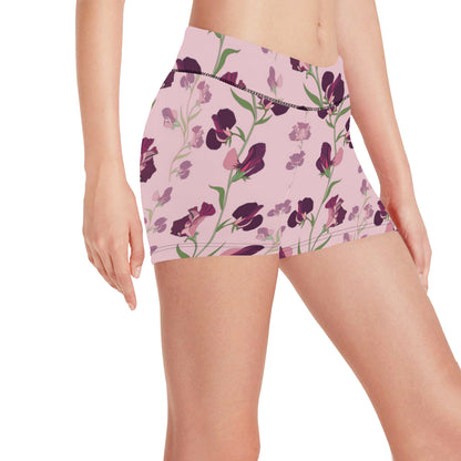 Peony Pattern Print Design PE09 Yoga Shorts