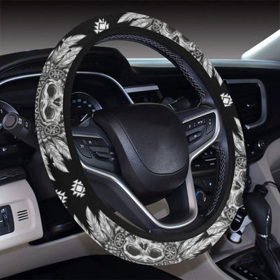 Native American Indian Skull Steering Wheel Cover with Elastic Edge