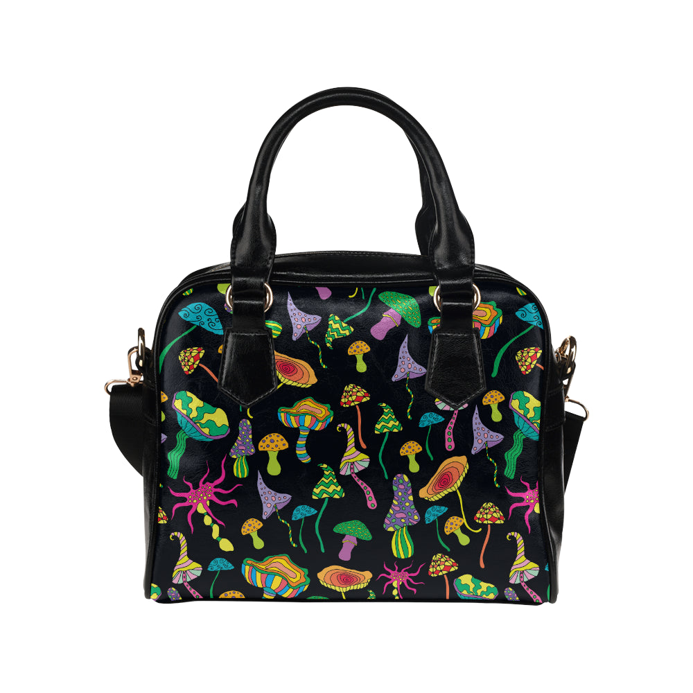 Psychedelic Mushroom Pattern Print Design A02 Shoulder Handbag