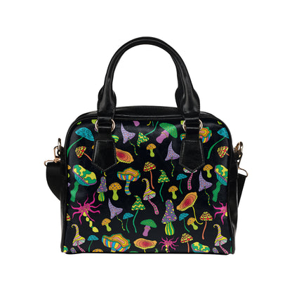 Psychedelic Mushroom Pattern Print Design A02 Shoulder Handbag