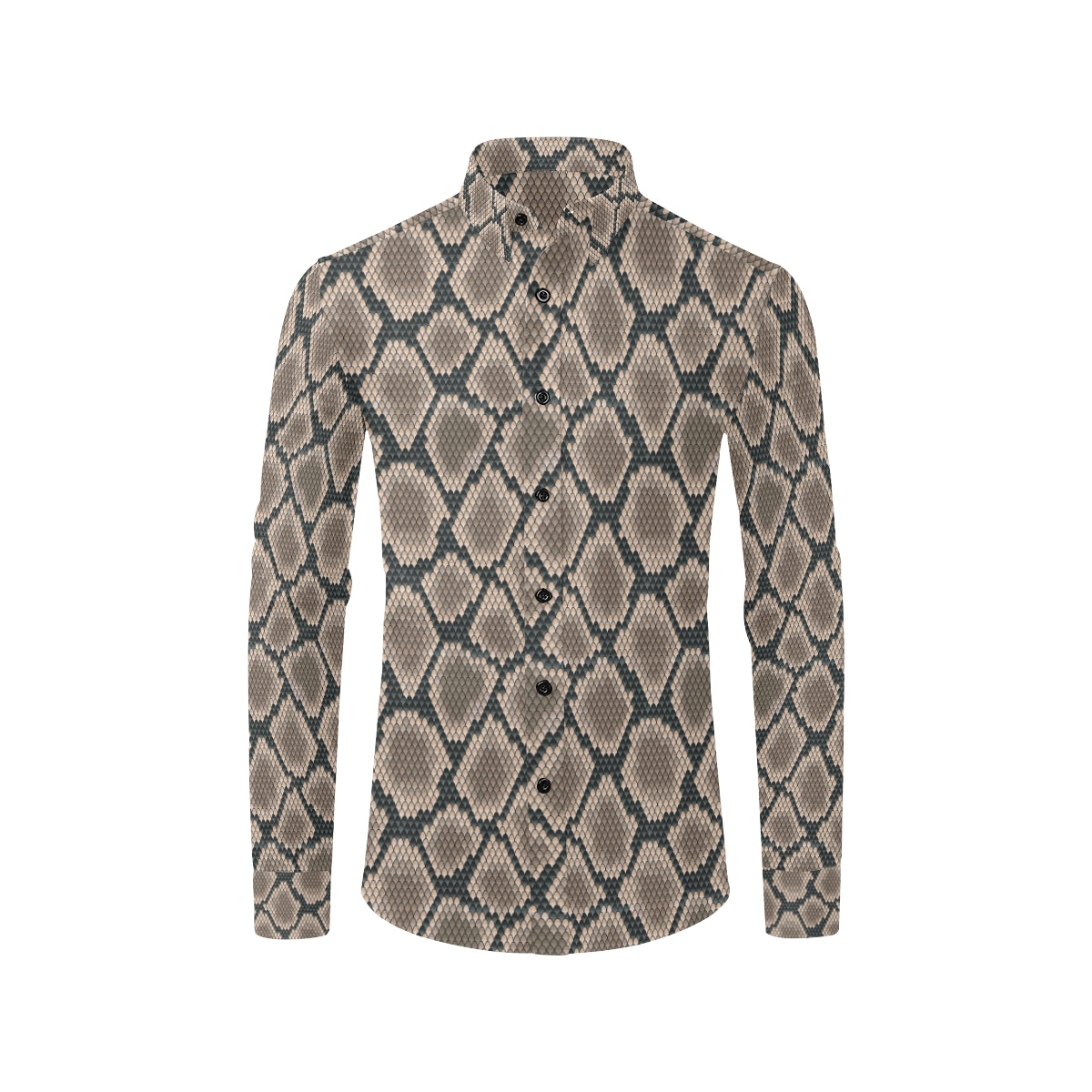Snake Skin Design Print Men's Long Sleeve Shirt