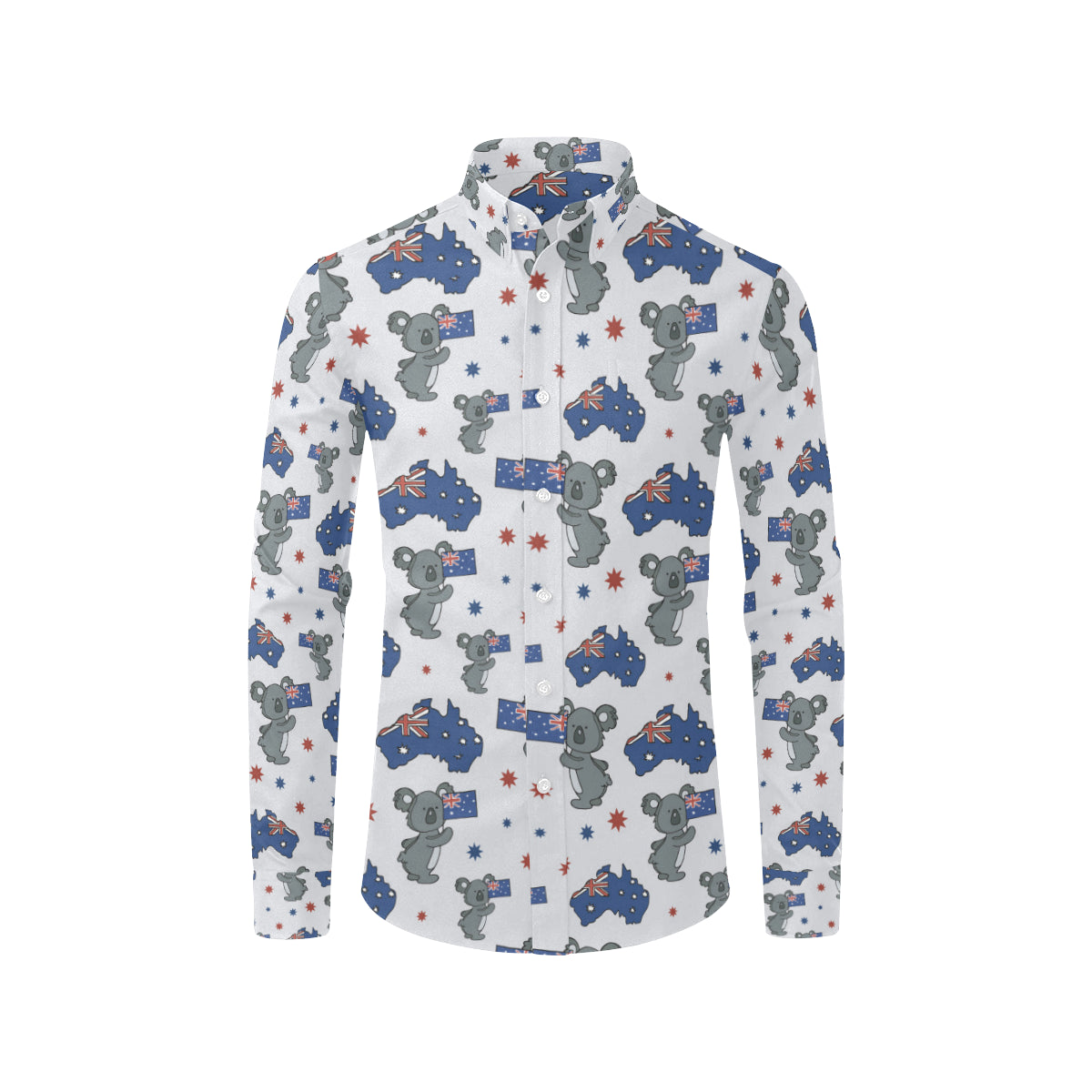 Koala Australia Day Themed Design Men's Long Sleeve Shirt