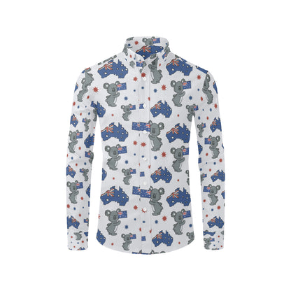 Koala Australia Day Themed Design Men's Long Sleeve Shirt