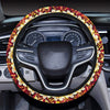 Hawaiian Tropical Sunset Hibiscus Print Steering Wheel Cover with Elastic Edge