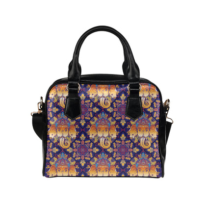 Ganesha Pattern Print Design 01 Shoulder Handbag