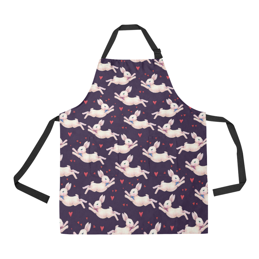 Rabbit Pattern Print Design RB016 Apron with Pocket