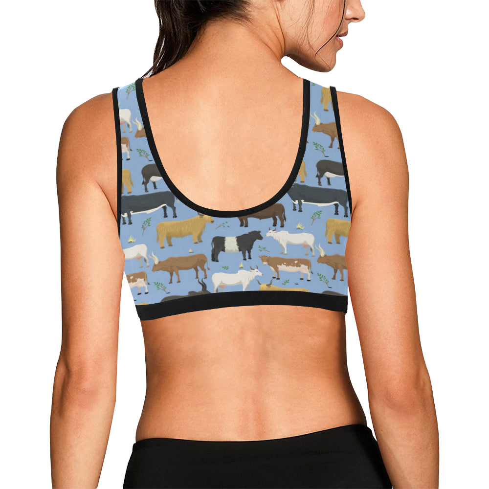 Cattle Pattern Print Design 02 Sports Bra