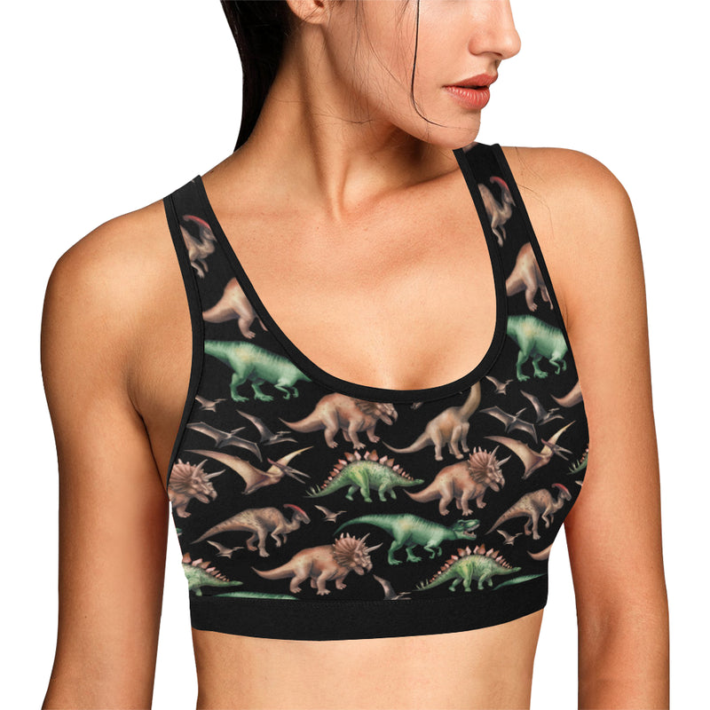 Dinosaur Print Pattern Sports Bra