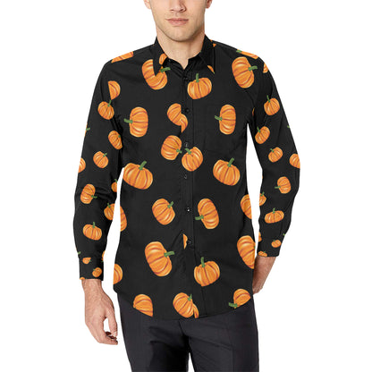 Pumpkin Pattern Print Design A05 Men's Long Sleeve Shirt