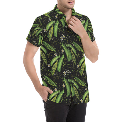 Peas Pattern Print Design A02 Men's Short Sleeve Button Up Shirt