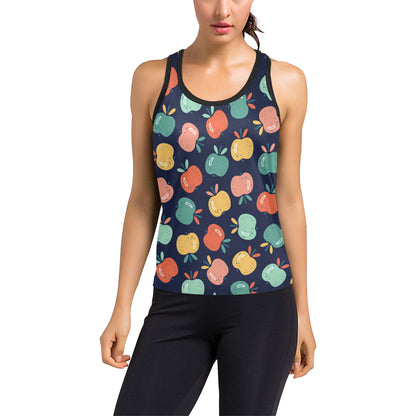 Apple Pattern Print Design AP09 Women's Racerback Tank Top