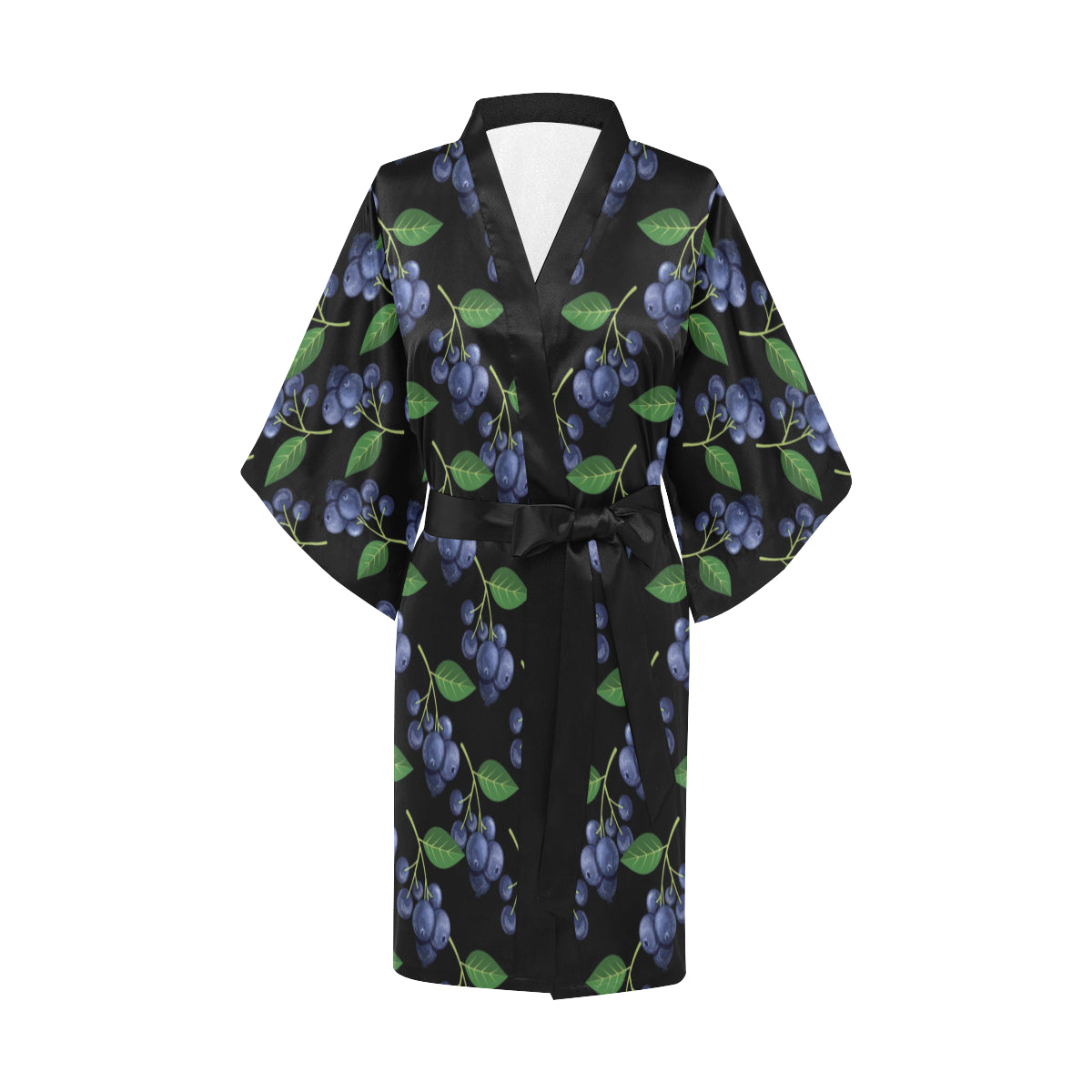 Blueberry Pattern Print Design BB01 Women's Short Kimono