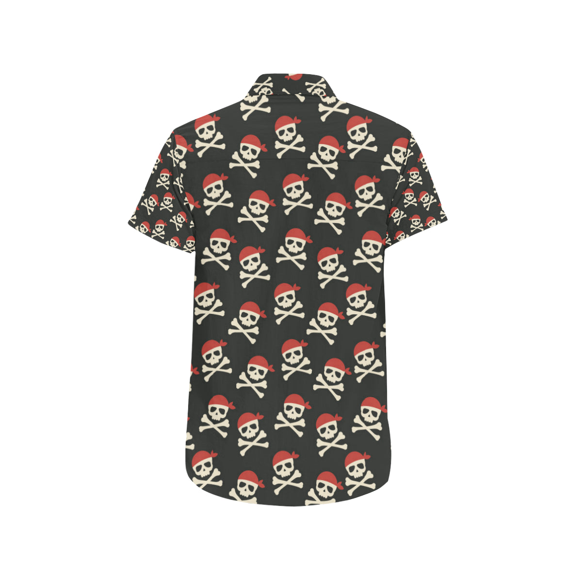 Pirate Pattern Print Design A04 Men's Short Sleeve Button Up Shirt