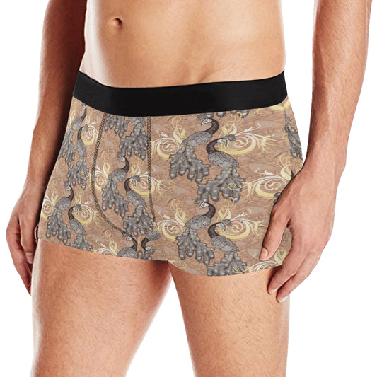 Peacock Pattern Print Design A05 Men's Boxer Briefs