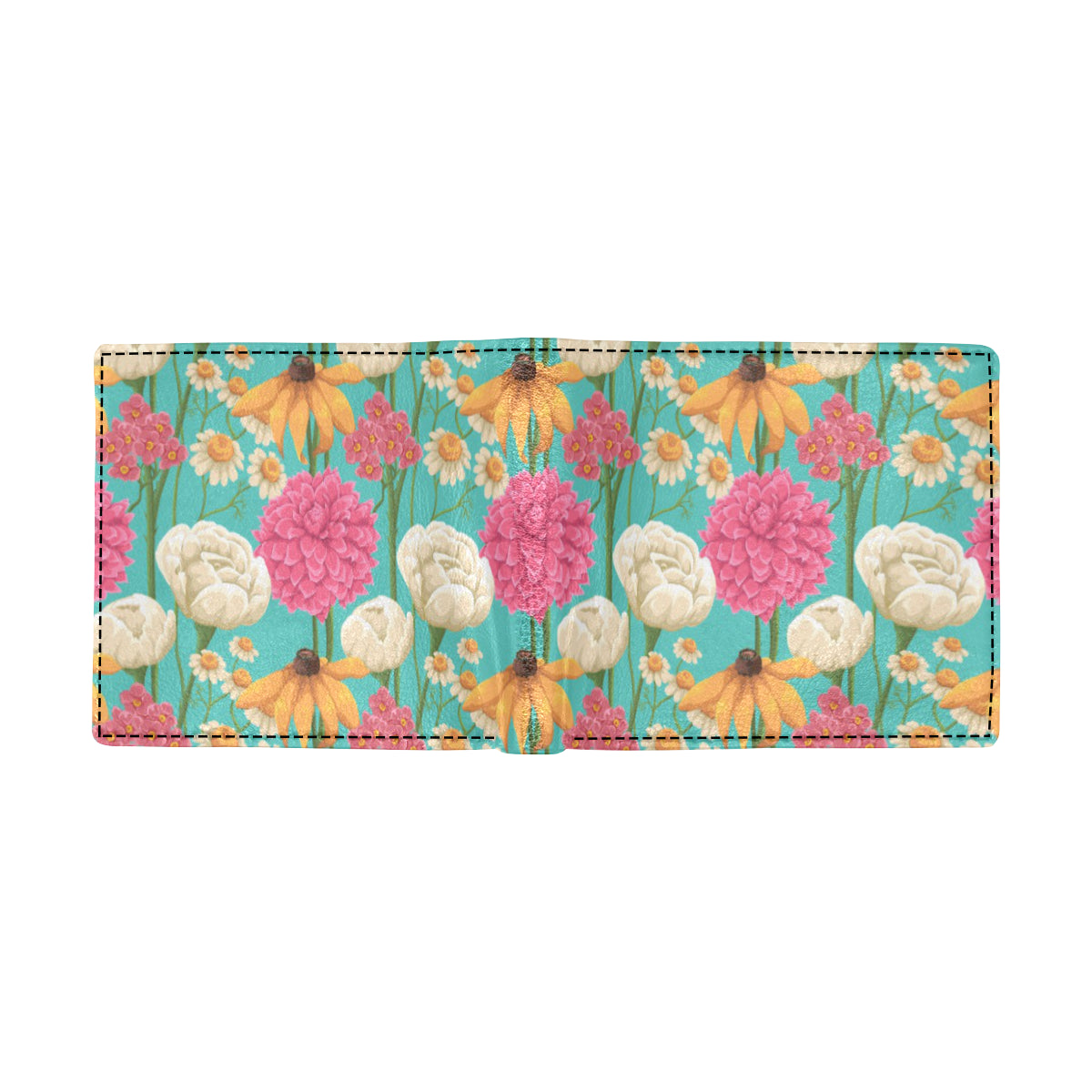 Summer Floral Pattern Print Design SF07 Men's ID Card Wallet
