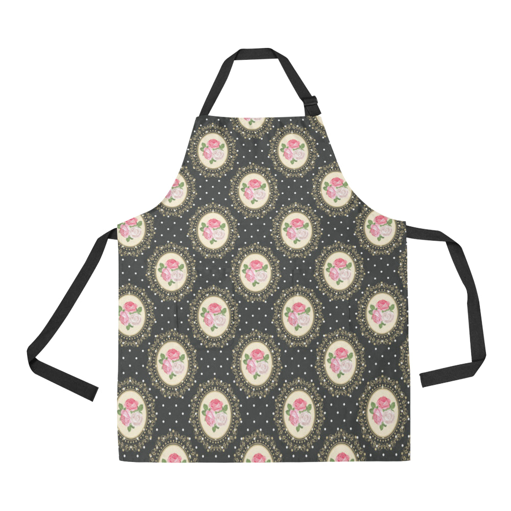 Rose Pattern Print Design RO015 Apron with Pocket