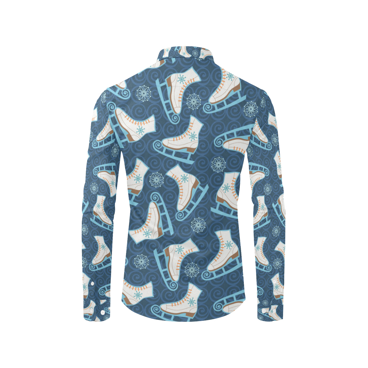 Ice Skate Pattern Print Design 01 Men's Long Sleeve Shirt