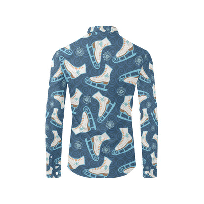 Ice Skate Pattern Print Design 01 Men's Long Sleeve Shirt