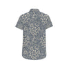 Elegant Floral Print Pattern Men's Short Sleeve Button Up Shirt