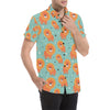 Lion Baby Pattern Print Design 03 Men's Short Sleeve Button Up Shirt