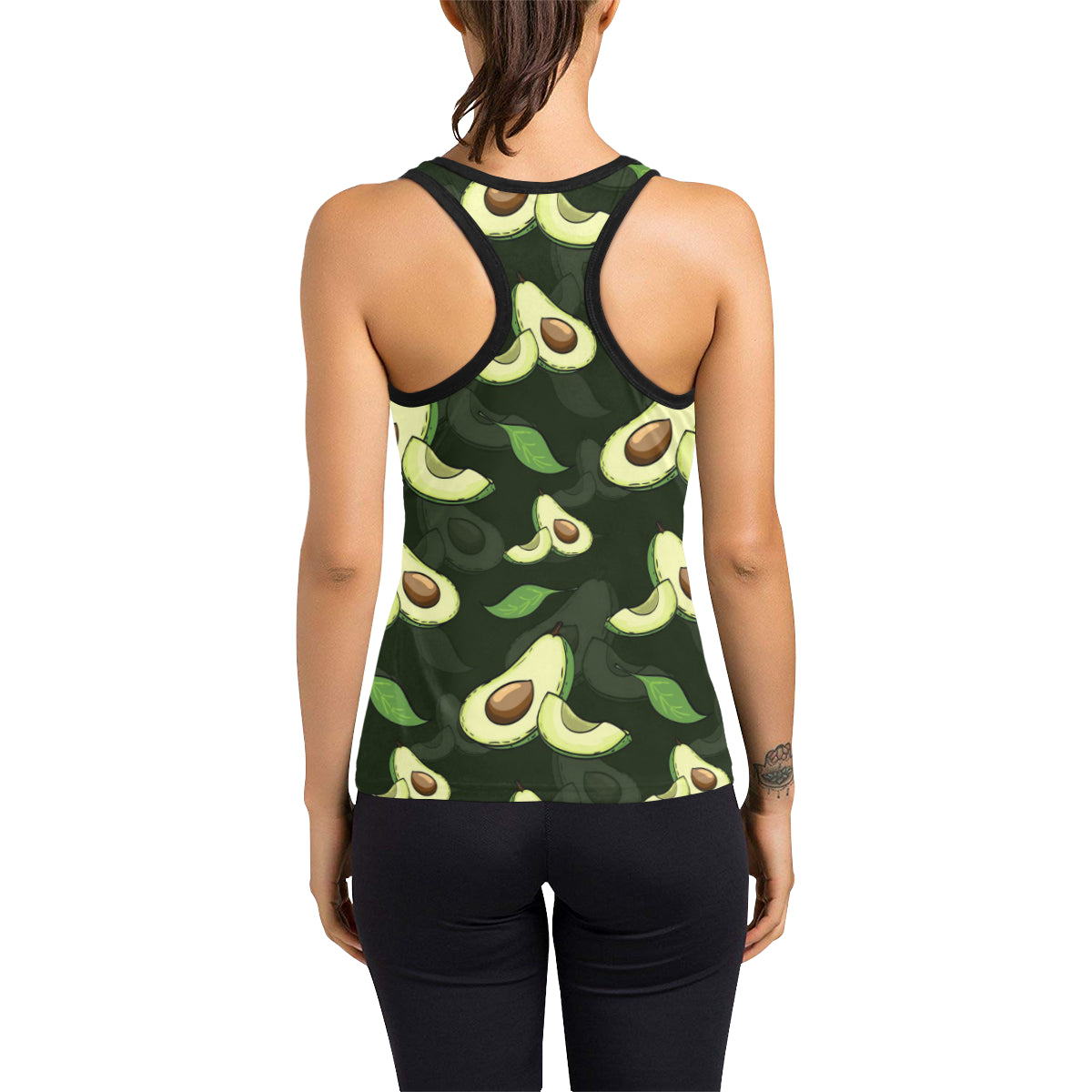 Avocado Pattern Print Design AC07 Women's Racerback Tank Top