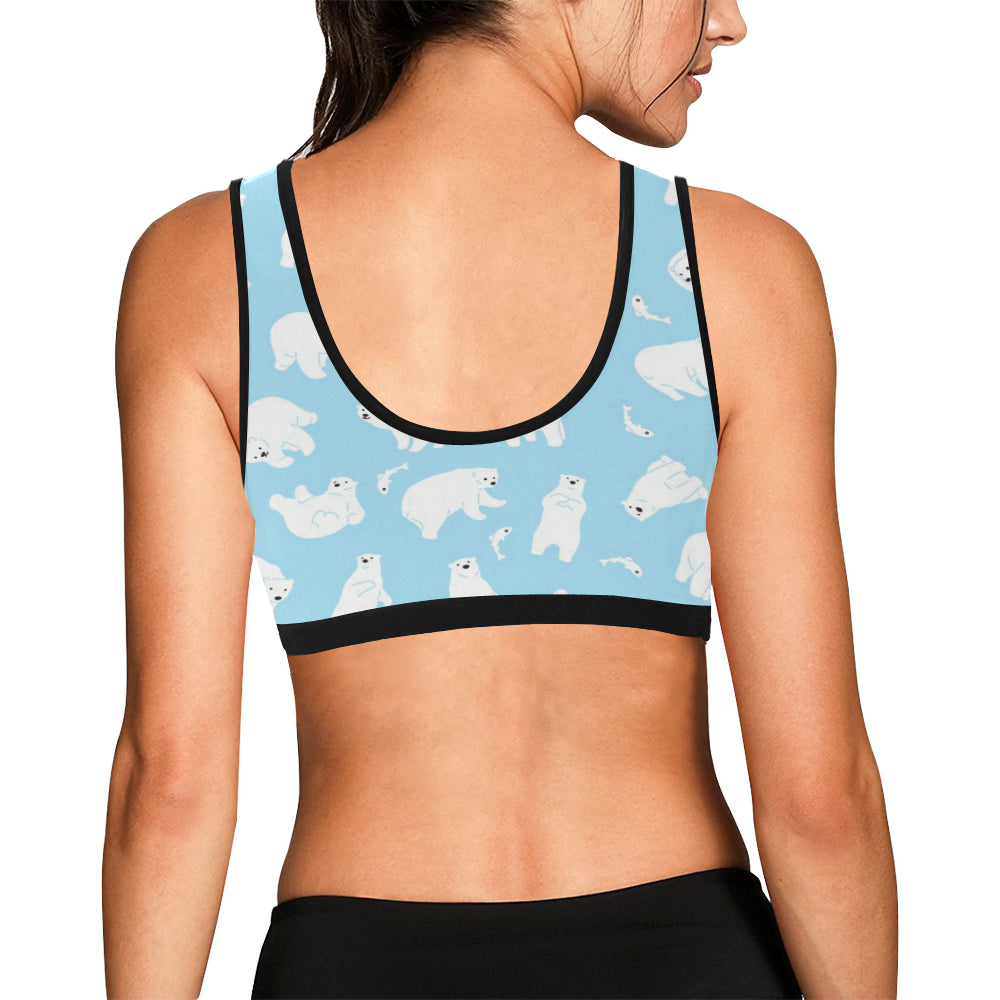 Polar Bear Pattern Print Design PB01 Sports Bra