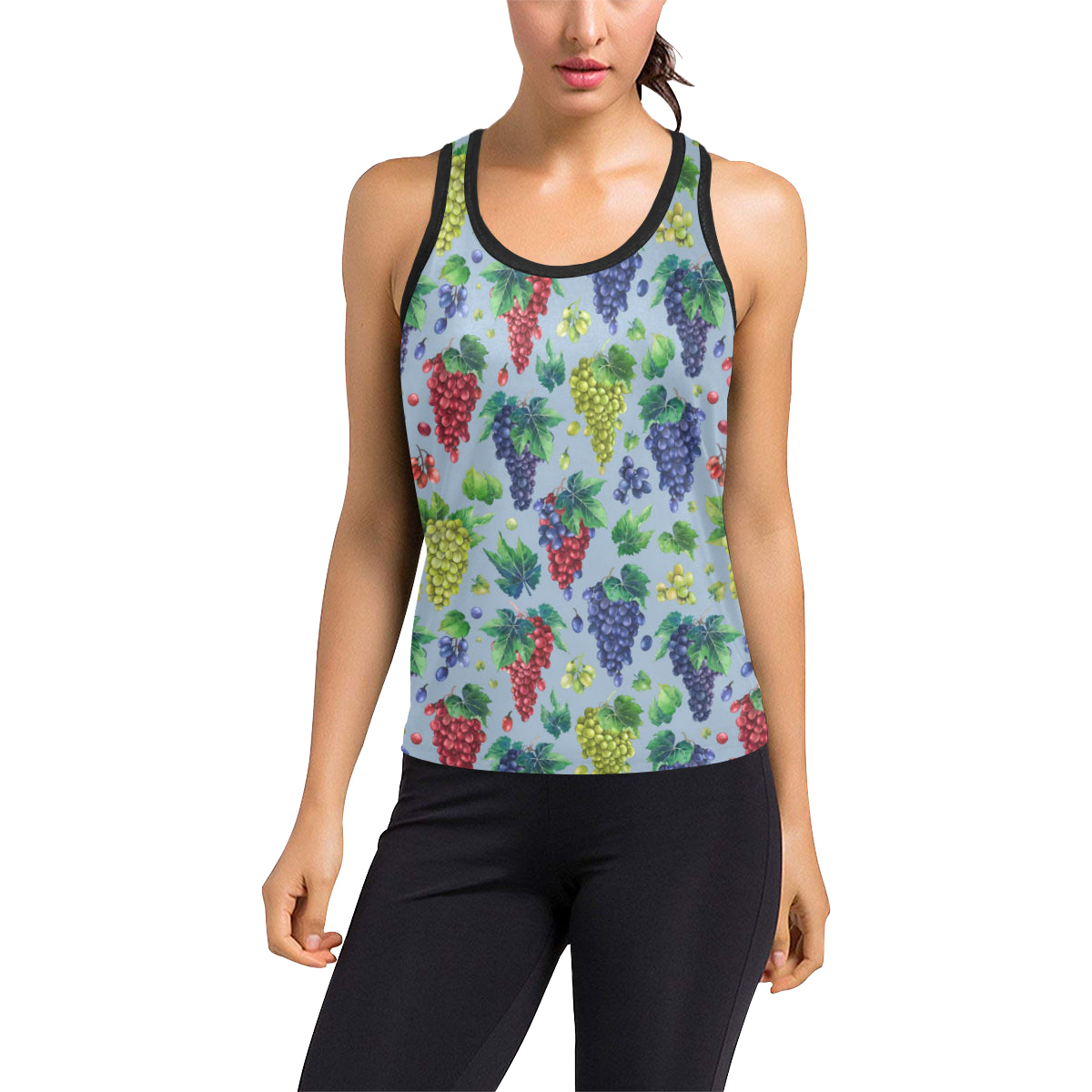 Grape Pattern Print Design GP06 Women's Racerback Tank Top