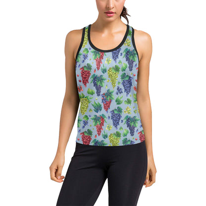 Grape Pattern Print Design GP06 Women's Racerback Tank Top