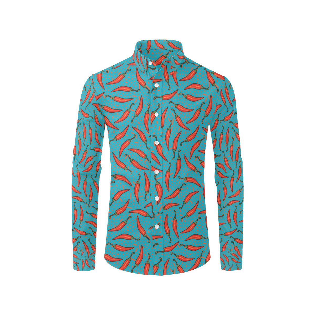 Chilli Pepper Pattern Print Design 05 Men's Long Sleeve Shirt